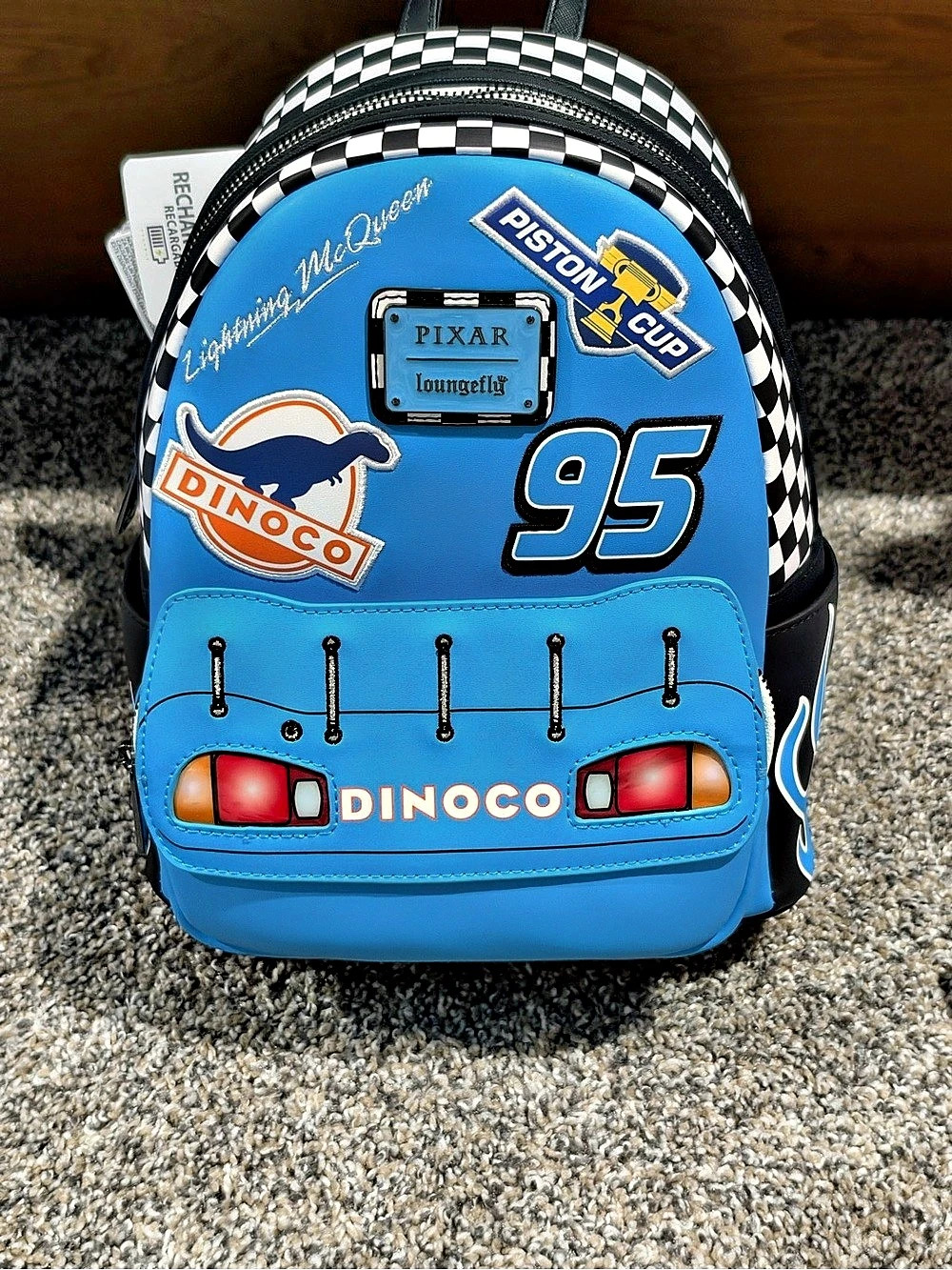 Loungefly Disney Pixar Cars Lightning McQueen Dinoco Light-Up Mini Backpack Mini